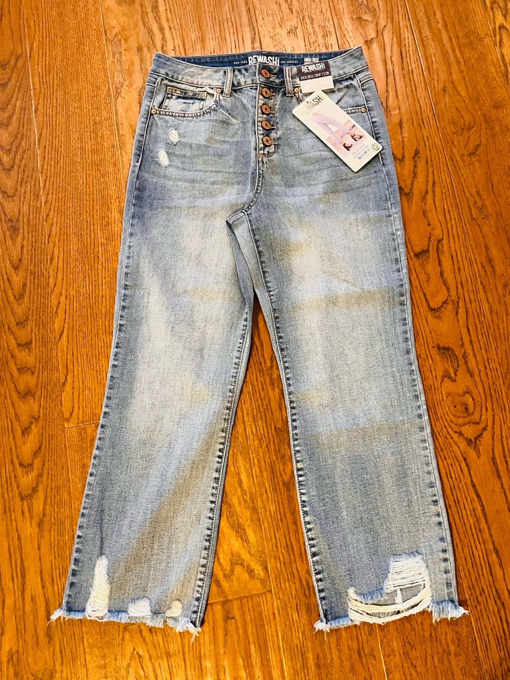 Rewash Light Blue Distressed Cropped Jeans